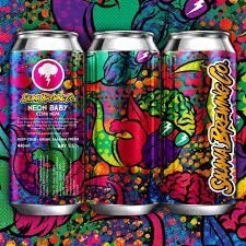 Kleurrijke bierblikken met grafische ontwerpen van Salama Brewing.