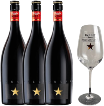 Estrella Damm Inedit 3x75cl bierpakket met glas