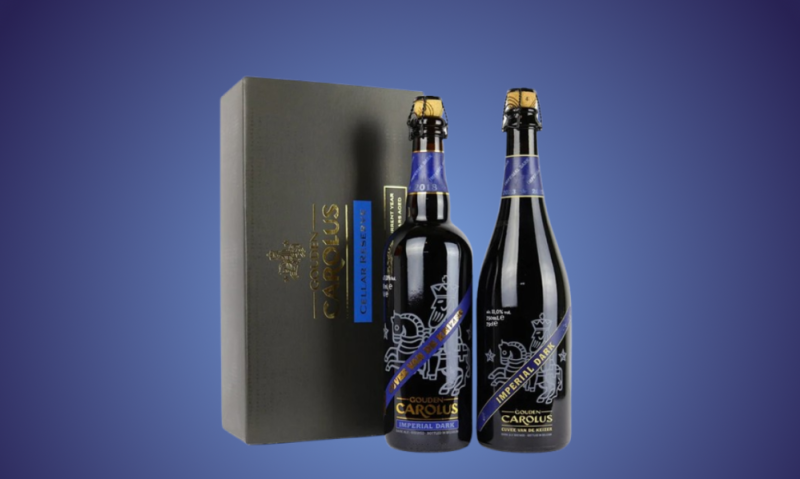 Twee flessen imperial dark uit verschillende jaren in 1 biercadeau