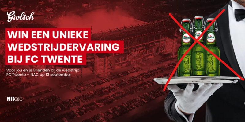 Geen Grolsch bier bij Grolsch VIP ervaring