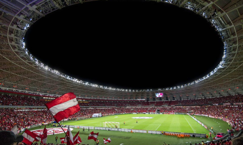 Stadion met voetbalfans