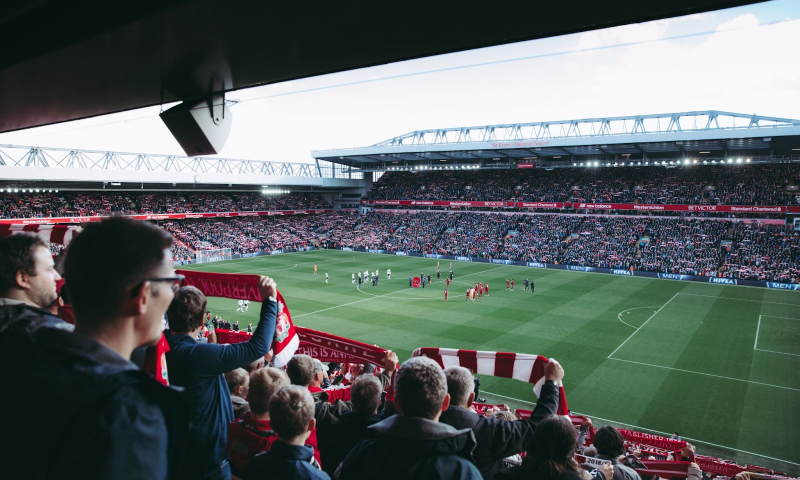 Voetbalfans in het stadion