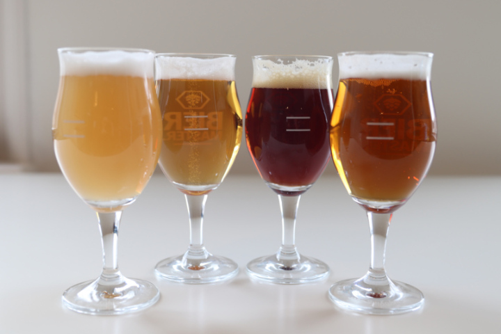 Vier verschillende bierstijlen