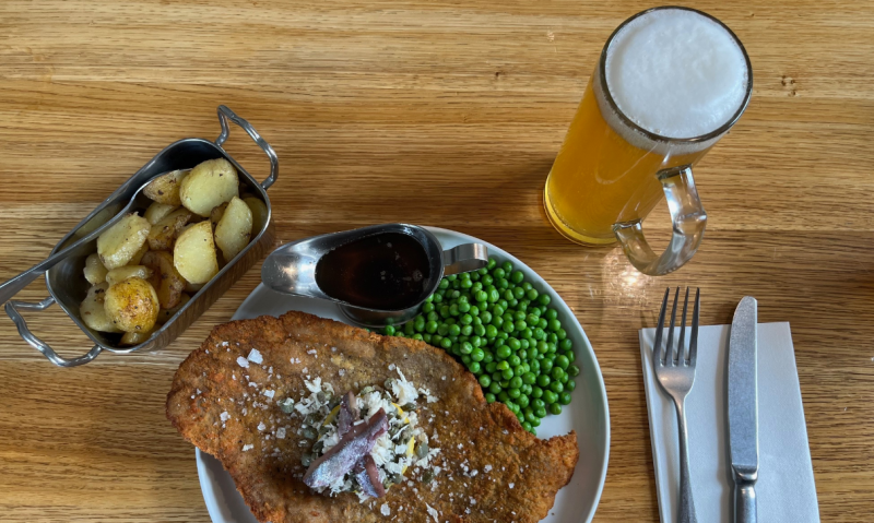 Schnitzel met bier in Denemarken