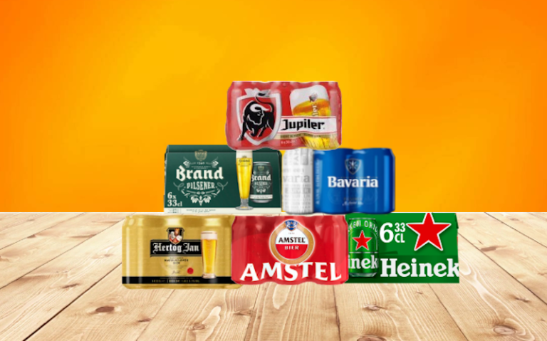 Blikjes bier in de aanbieding