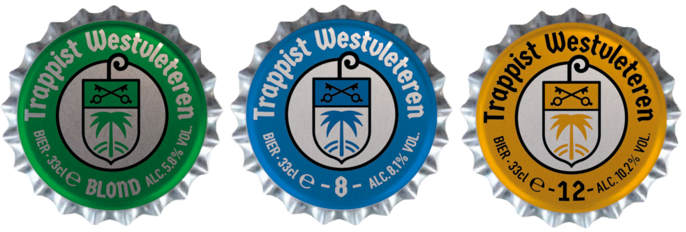 Westvleteren Trappist kroonkurken van de drie bieren