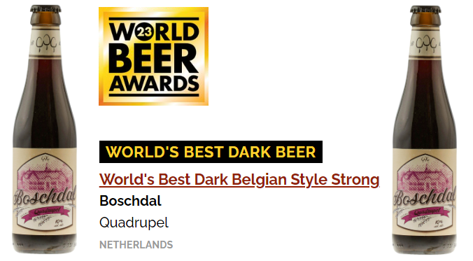 Boschdal Quadrupel is het 'Beste donkere bier ter wereld 2023'