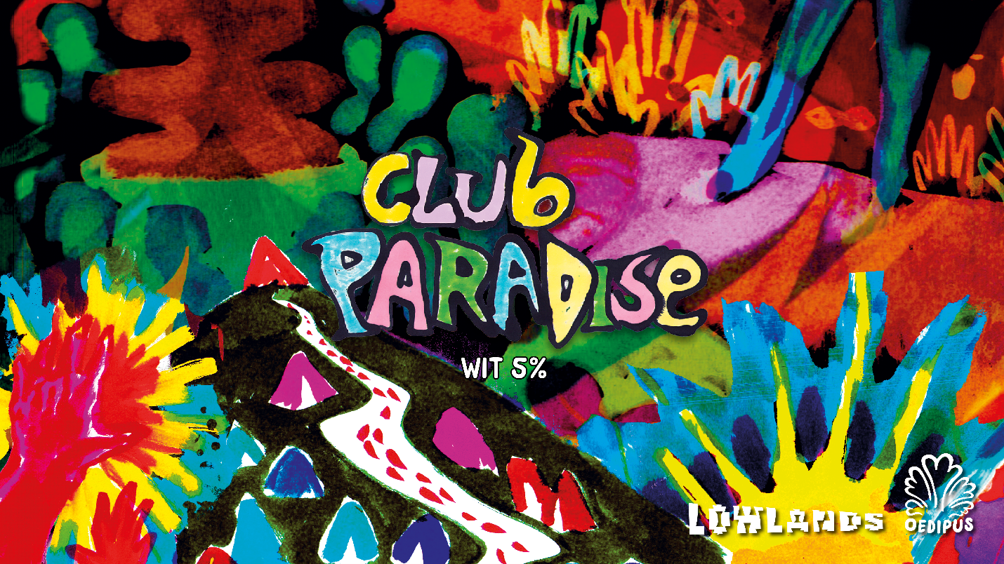Club Paradise bier voor lowlands label