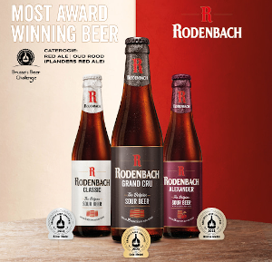 Drie podiumplaatsen voor Rodenbach bieren in categorie Flanders Red Ale