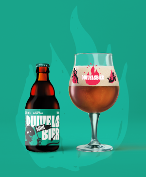 Duivelsbier Wild flesje en glas