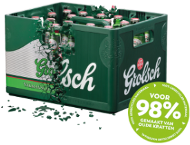 Nieuwe grolsch krat gemaakt van oude kratten