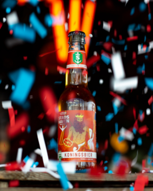 Stadshaven Koningsbier flesje met confetti