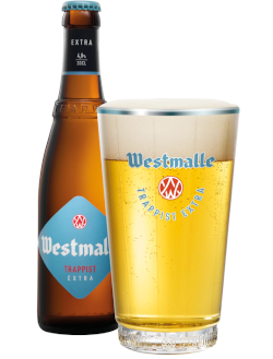 Westmalle Extra trappist flesje en nieuw glas in 2024