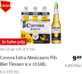 Corona sixpack met flesjes van 355ml