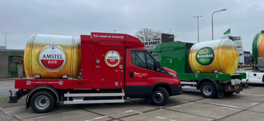 Elektrische tankbierauto's van Heineken en Amstel voor stadsdistributie.png