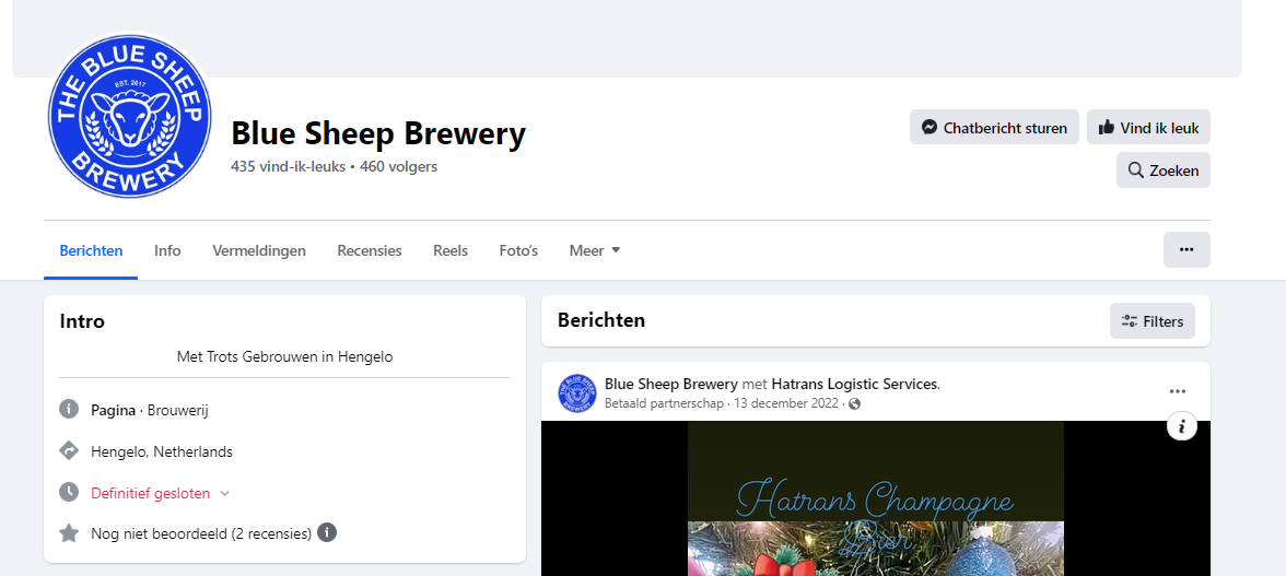 Blue Sheep op facebook in 2024: Definitief gesloten