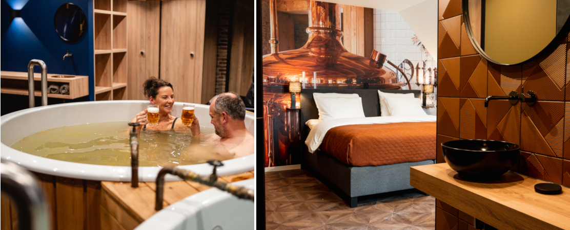 Othmar Bierspa en sfeerbeeld van een kamer in de herberg