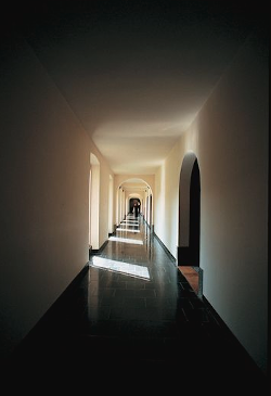 Binnen in de abdij van notre dame