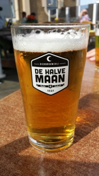 Glas Bier van de Halve Maan Brouwerij op station Vlissingen