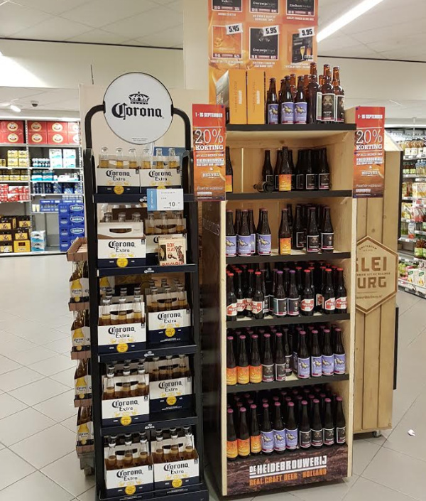 Bier display supermarkt
