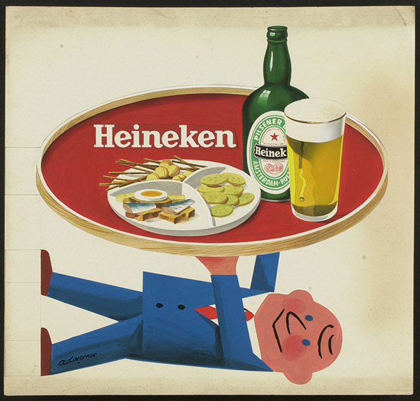 Heineken bier op een dienblad