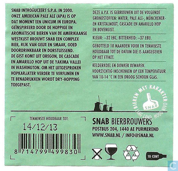 Etiket SNAB Pale Ale