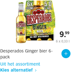Desperados Ginger uit het assortiment bij AH