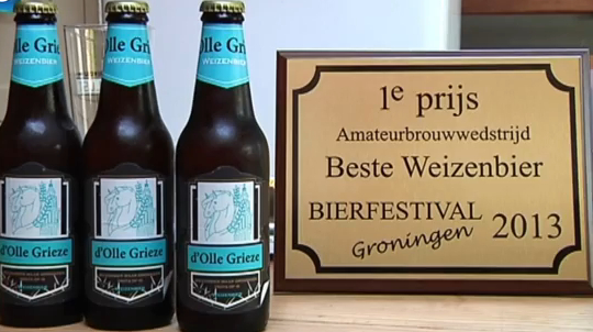 1e prijs bierfestival Groningen met d'olle grieze