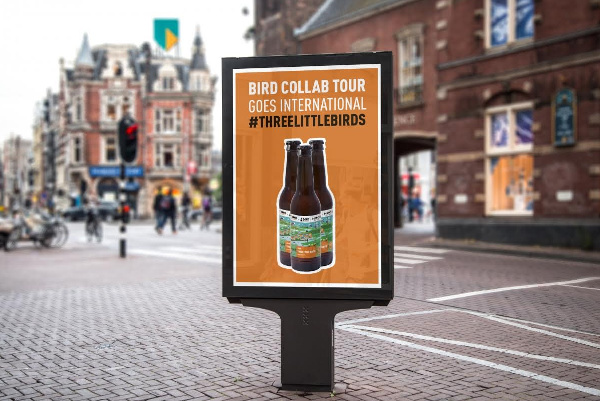 Banner in Amsterdam over Three Little Birds