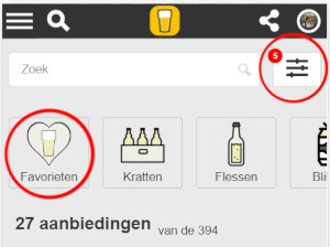 Favoriete bieraanbiedingen