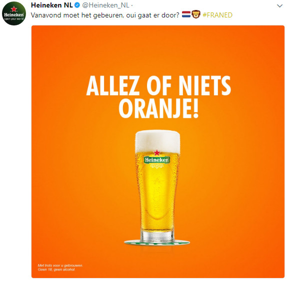 Heineken inhaker op Frankrijk-Nederland 