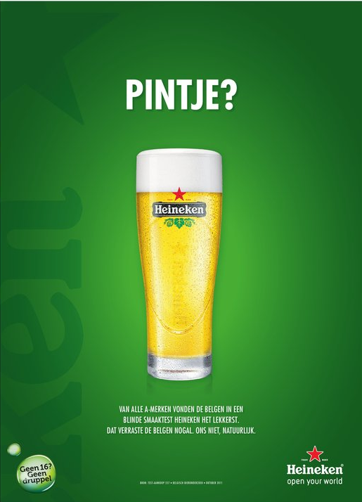 pintje heineken advertentie telegraaf