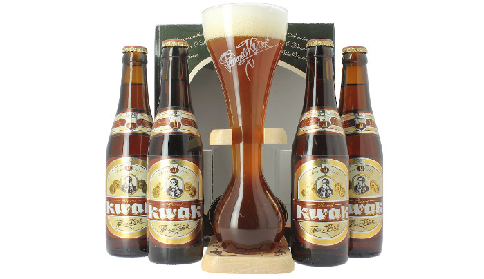 4 flesjes Pauwel Kwak en origineel glas in cadeauverpakking