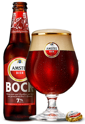 Amstel Bock flesje en glas