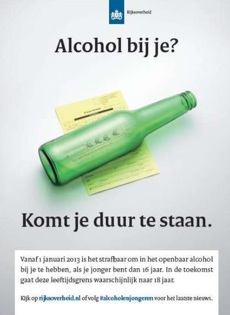 poster alcohol bij je, komt je duur te staan