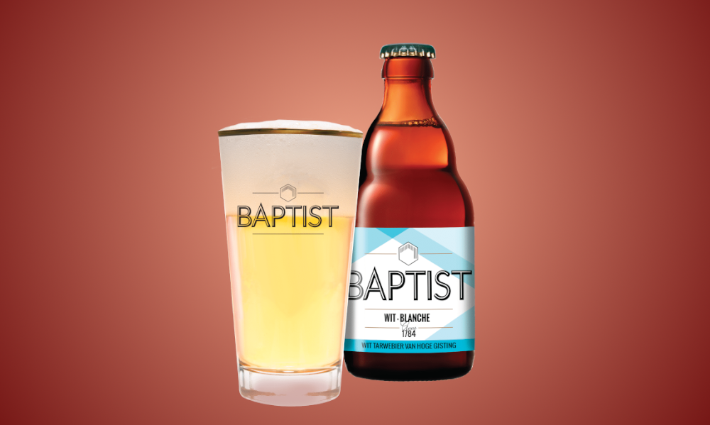 baptist wit flesje en glas