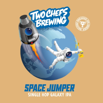 Two Chefs Brewing Space Jumper logo