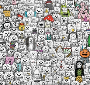 White Dog Clowns Logo