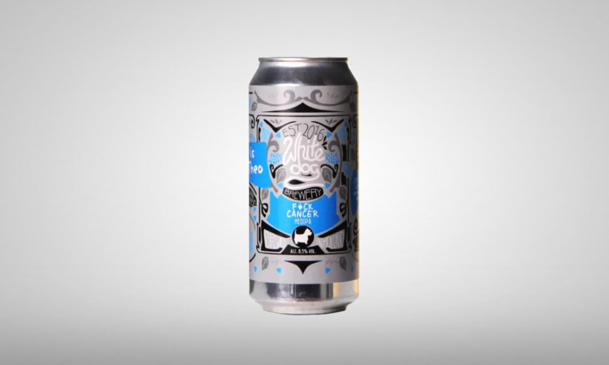 White Dog FUCK CANCER Blikje