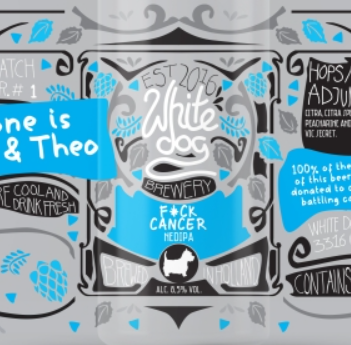 White Dog FUCK CANCER Logo
