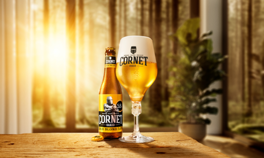 Cornet Gold Blond flesje en glas