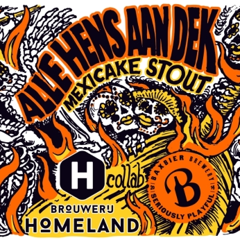 Alle Hens Aan Dek collab van Homeland x Baxbier logo
