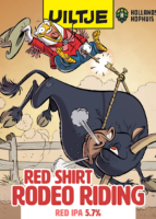 Uiltje Red Shirt Rodeo Riding Logo