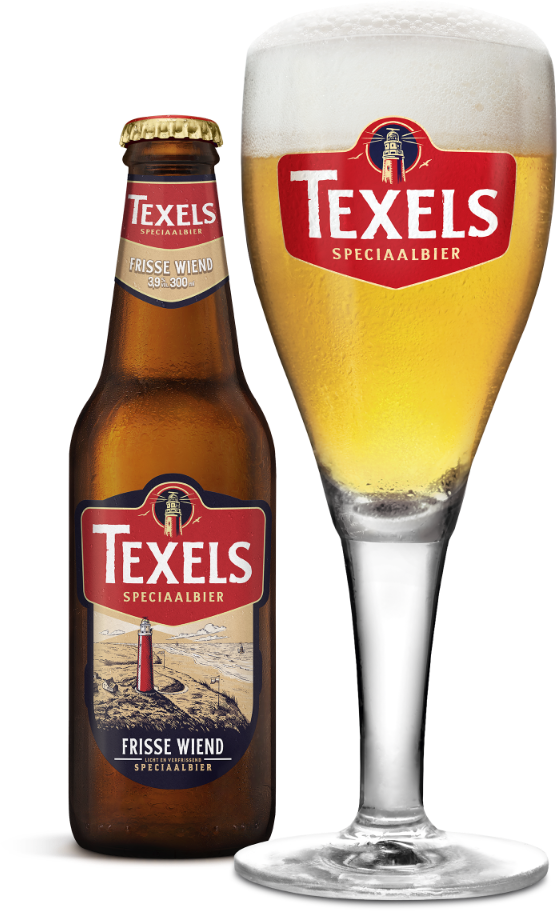 Texels Frisse Wiend flesje en glas