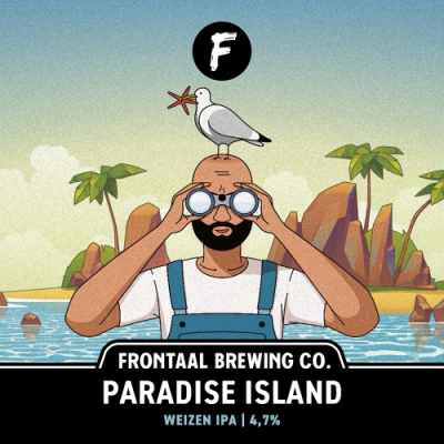 Frontaal Paradise Island bier logo
