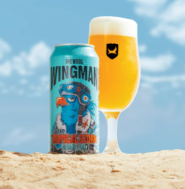BrewDog Wingman Tropical Storm blikje en glas