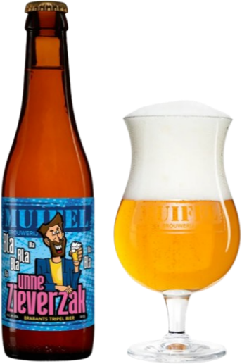 Muifel Unne Zieverzak flesje en glas