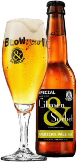 De Molen Citroen & Sorbet flesje en glas