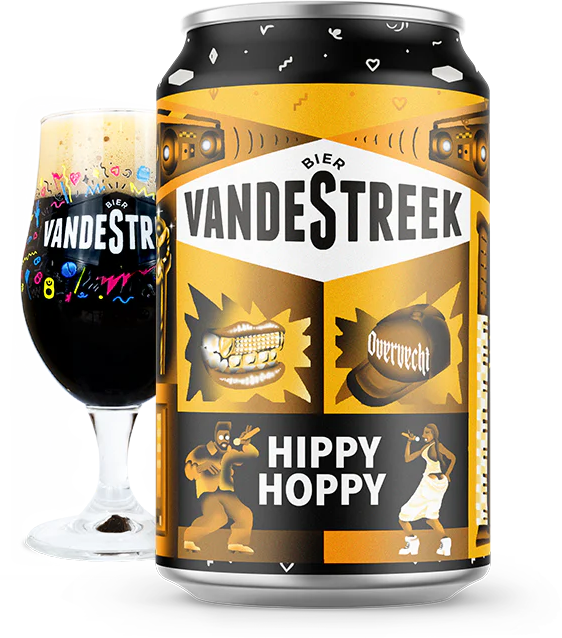 vandeStreek Hippy Hoppy blikje en glas