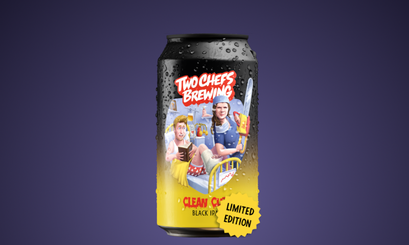 Two Chefs Clean Cut blikje bier op donkere achtergrond